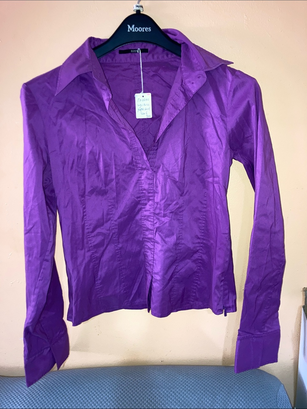 Hugo Boss Purple Button-Down Shirt